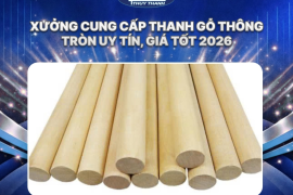 Xưởng cung cấp thanh gỗ thông tròn uy tín, giá tốt 2026