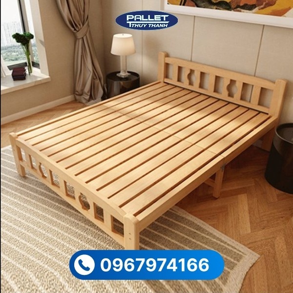 Gỗ thông làm giường được nhiều gia đình lựa chọn nhờ giá thành hợp lý và màu sắc tự nhiên